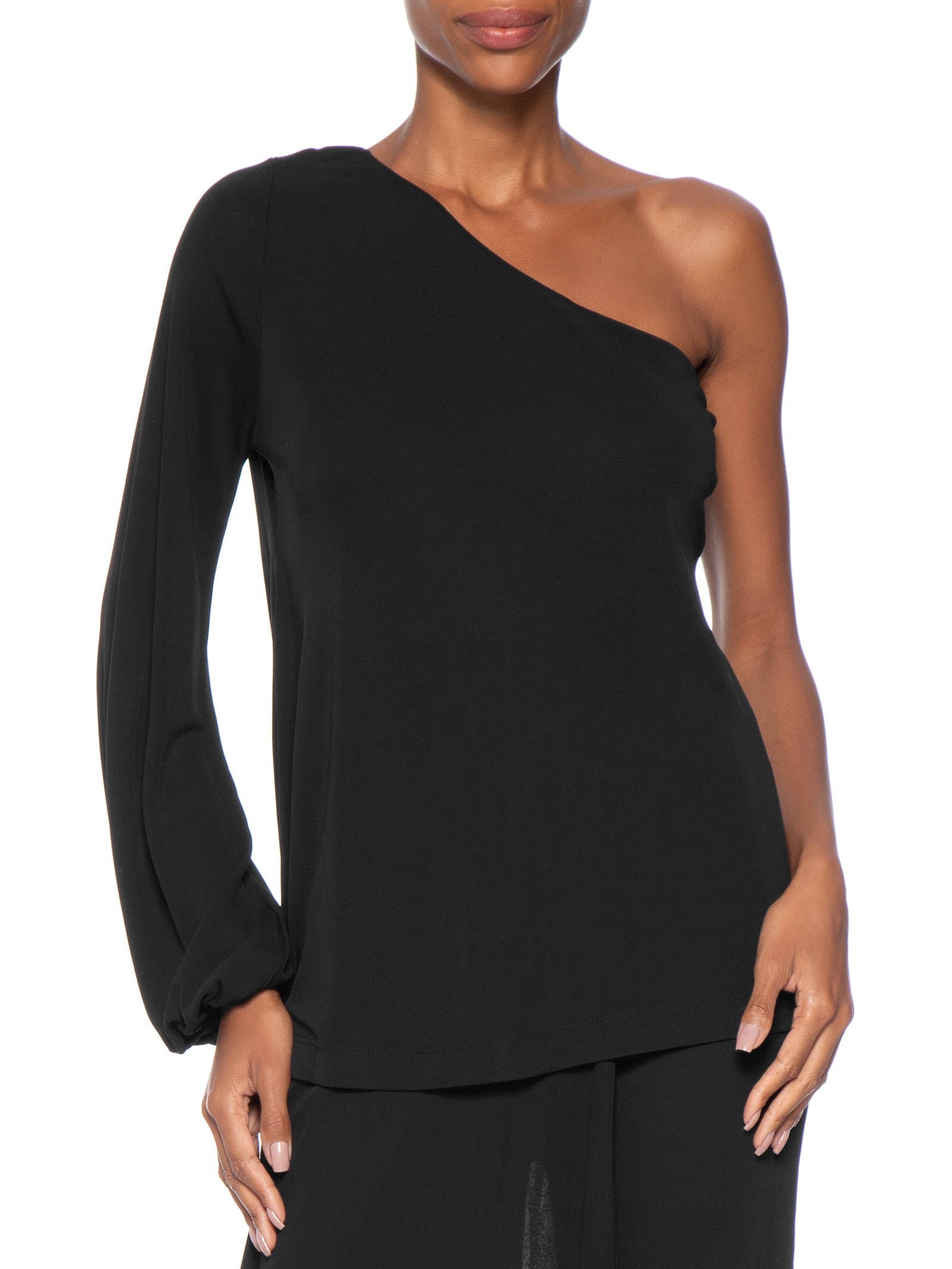 Blusa Feminina Um Ombro Só Preto Maria Filó