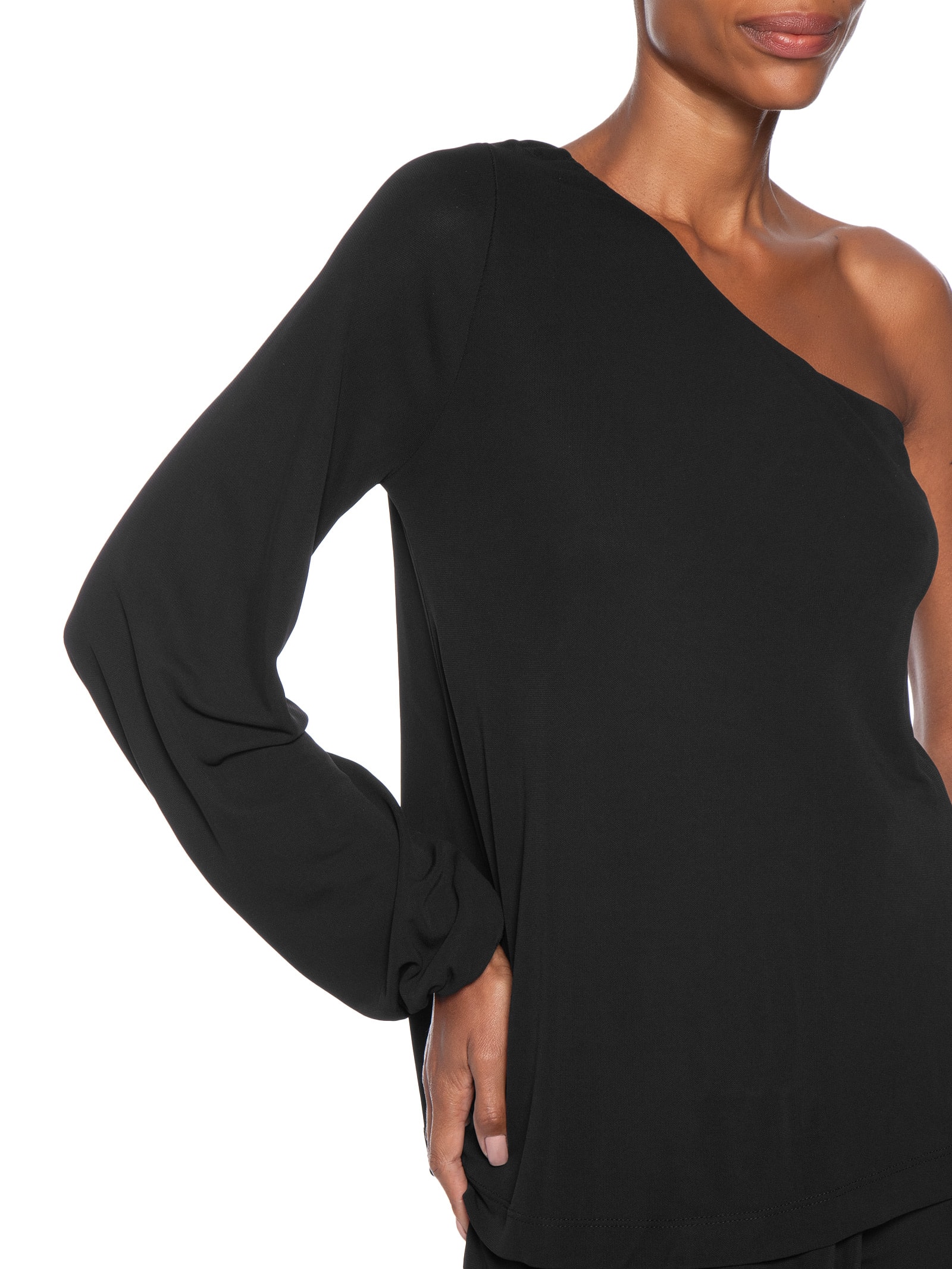 Blusa Feminina Um Ombro Só Preto Maria Filó