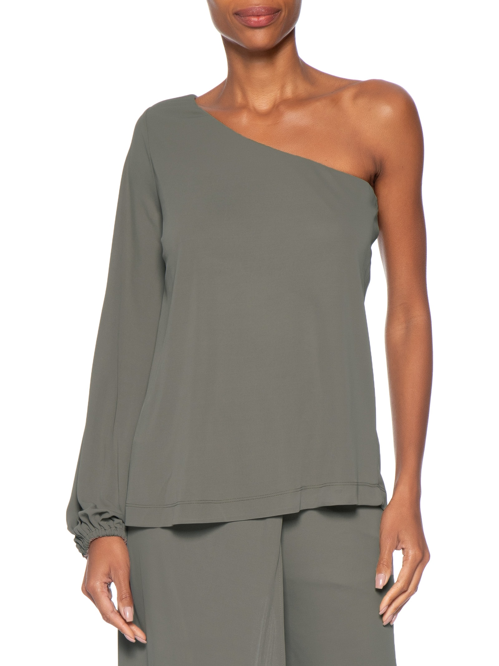 Blusa Feminina Um Ombro Só Verde Maria Filó