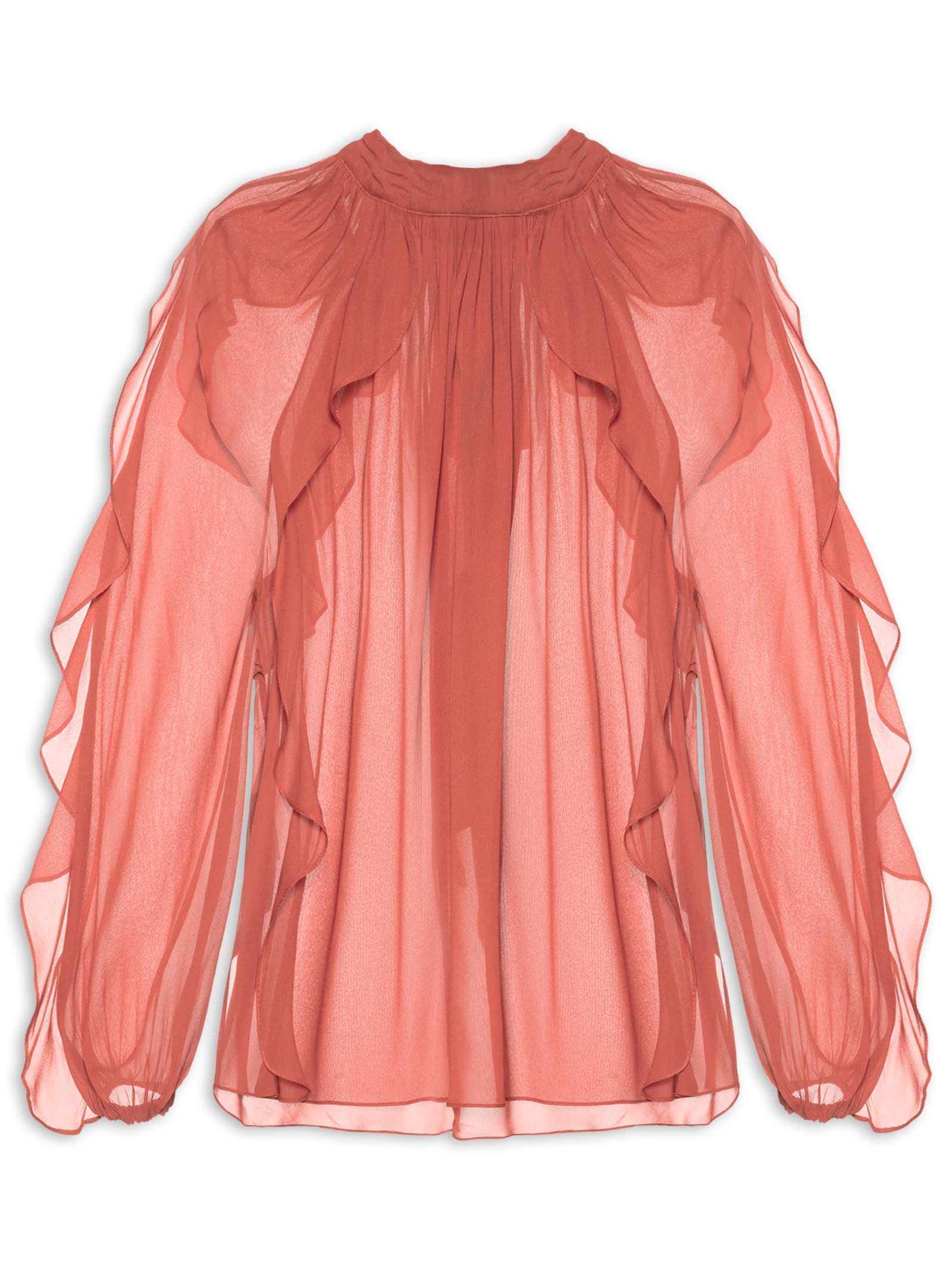 Blusa Feminina Verena Manga Longa Laranja Le Lis