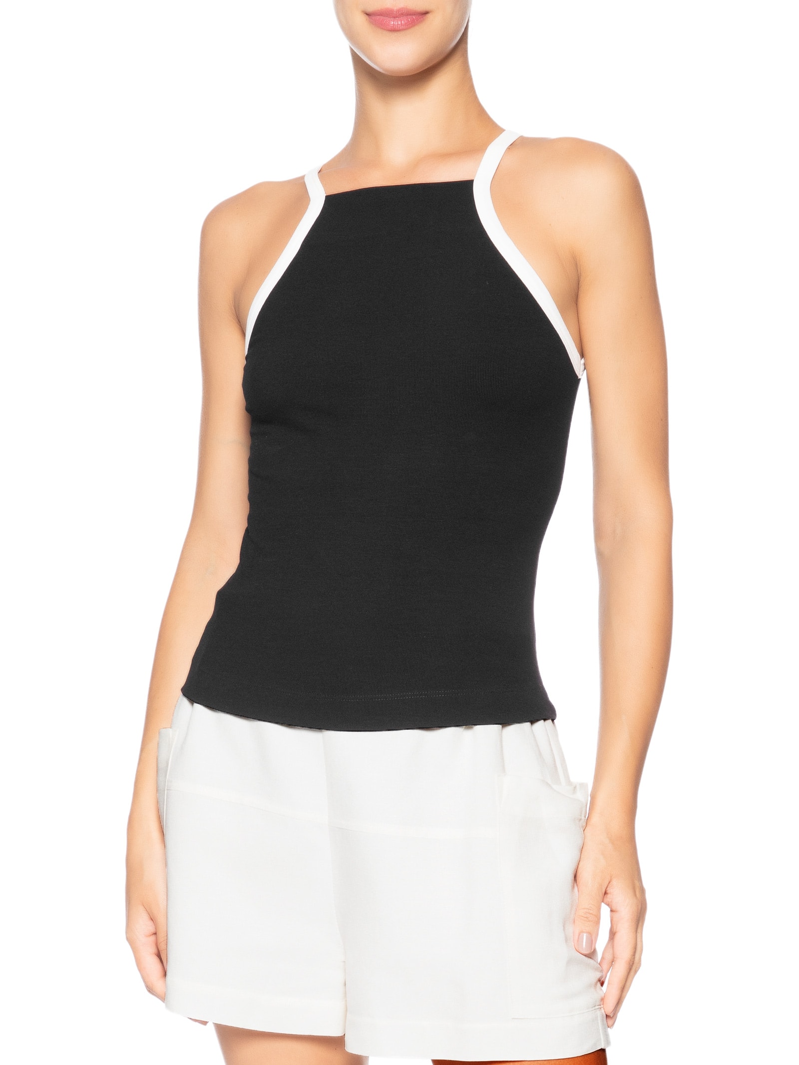 Blusa Feminina Viés P&B Preto Animale