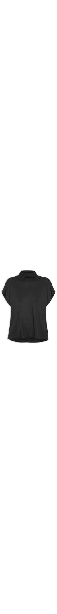 Blusa Feminina Viscose Gola Alta - Preto