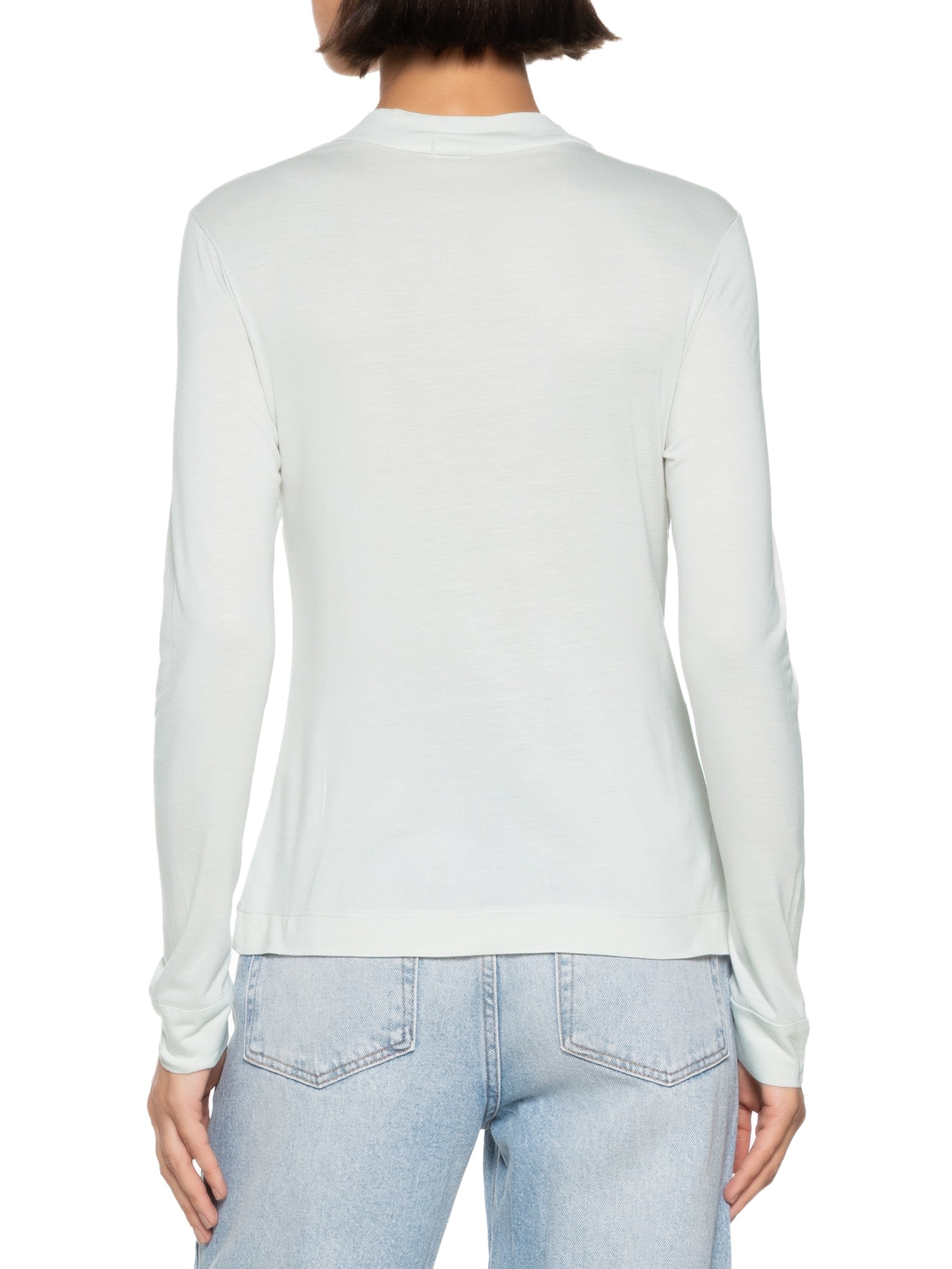 Blusa Feminina Viscose Manga Longa Off White Cantão