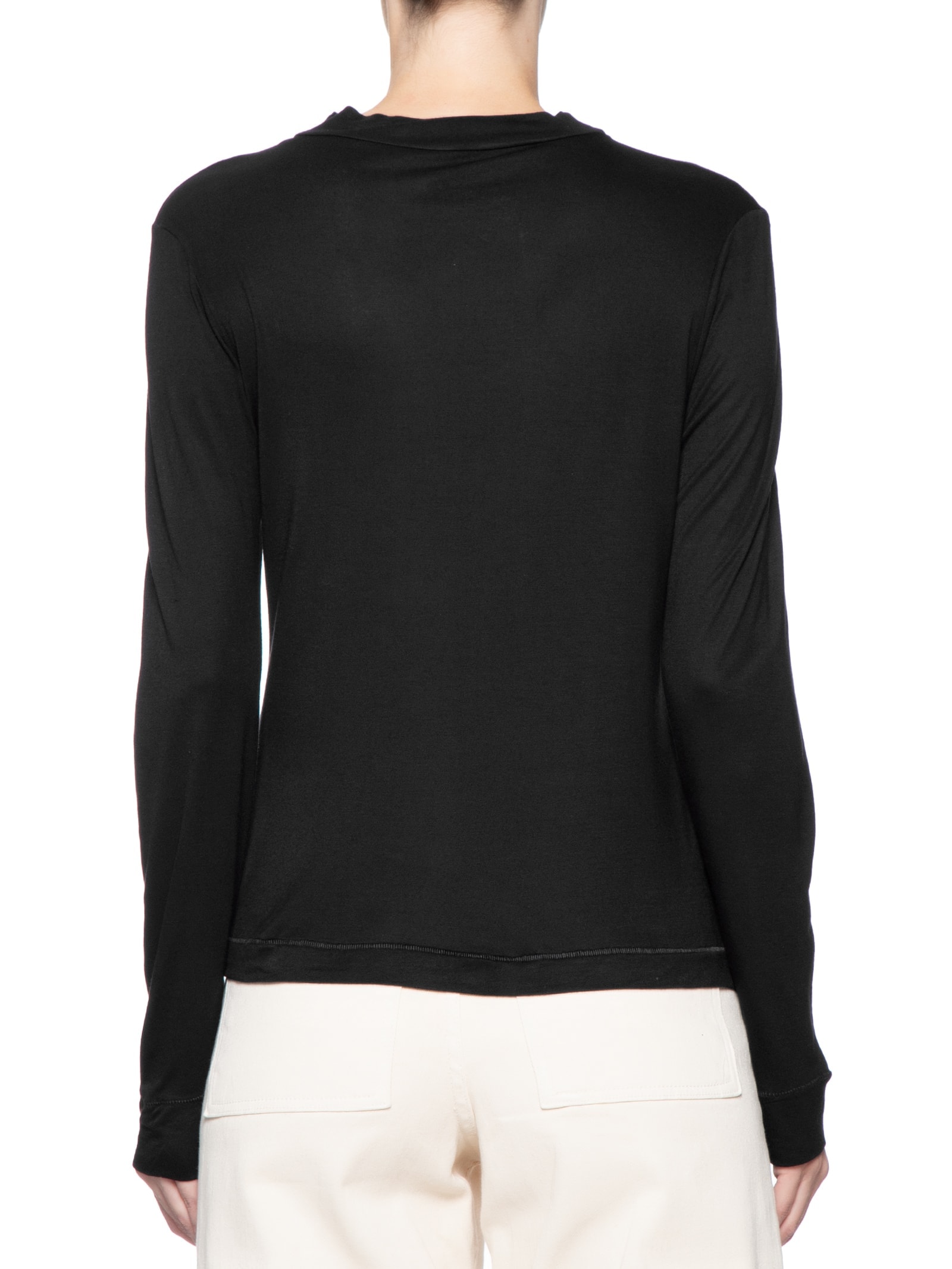 Blusa Feminina Viscose Manga Longa Preto  Cantão