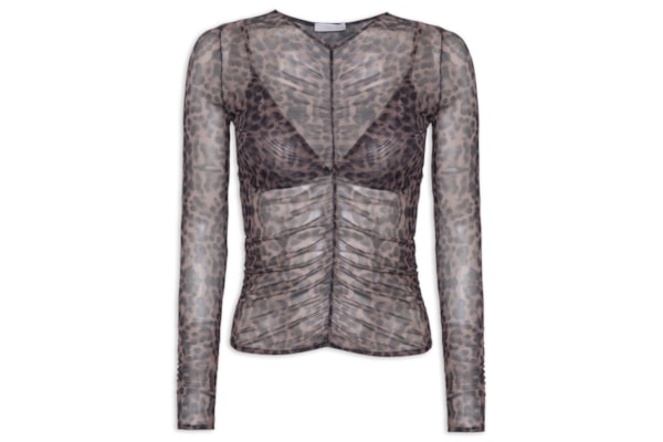 Blusa Feminina West Aquarela Onça - Animal Print
