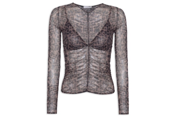 Blusa Feminina West Aquarela Onça - Animal Print