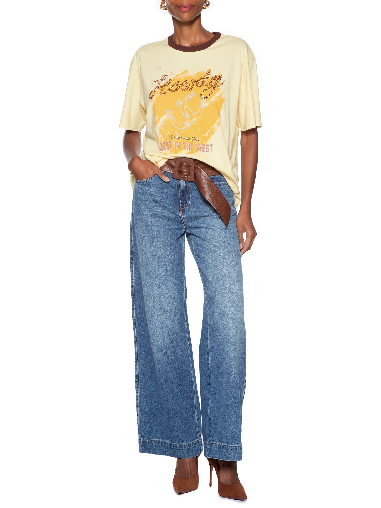 Blusa Feminina Western Amarelo Le Lis
