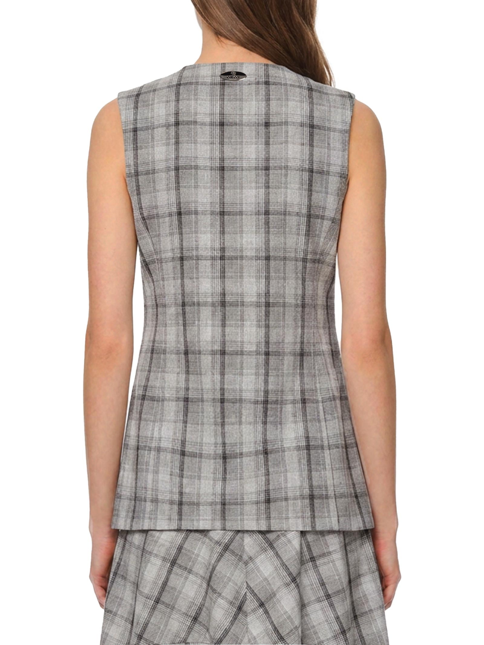 Blusa Feminina Xadrez Cinza Colcci
