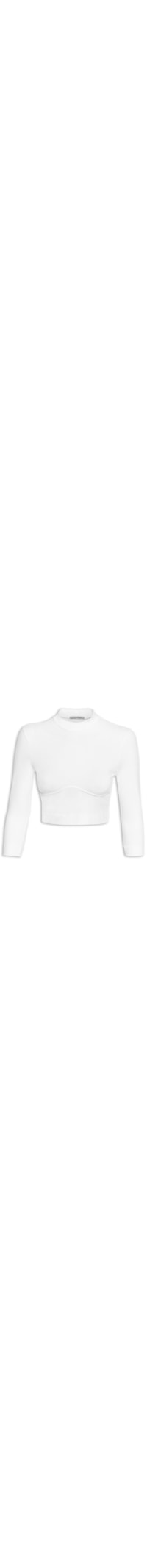 Blusa Feminino 3/4 Friso Busto – Branco