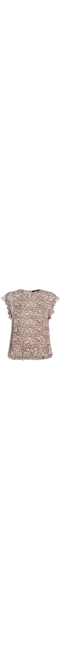 Blusa Feminino De Georgette Leve Estampa Babados - Marrom