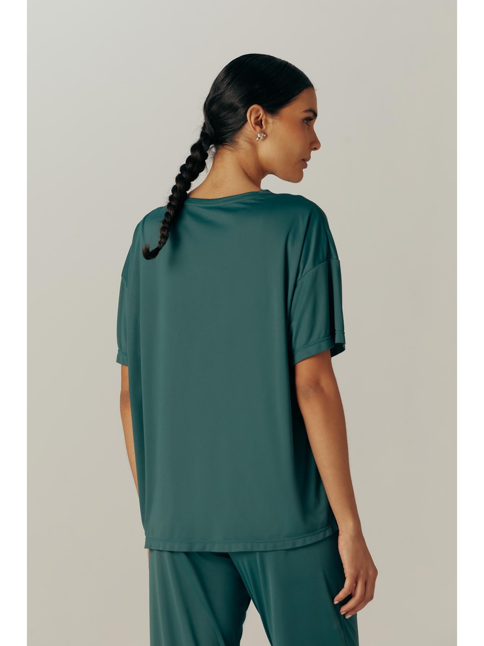 Blusa Fitness Longa Verde Escuro Uv Dry Palma Yogini