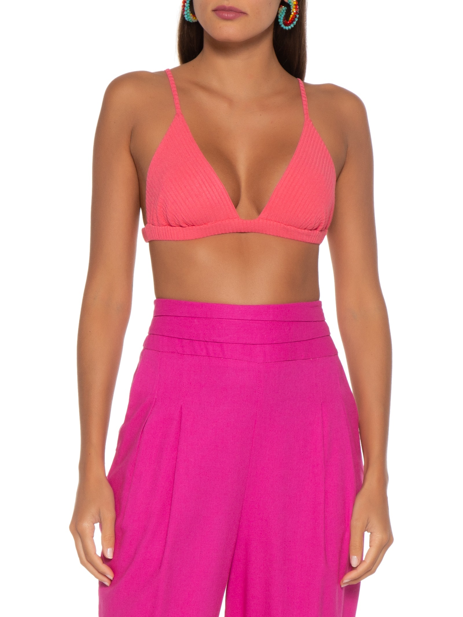 Blusa Franzida Tule Estampa Yang Rosa Dress To