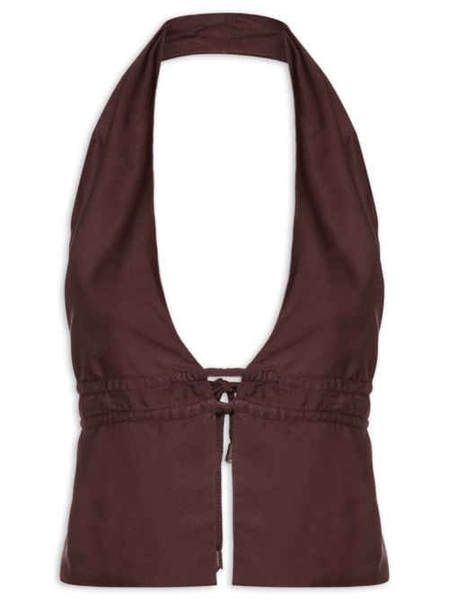 Blusa Frente Única Amarração – Marrom