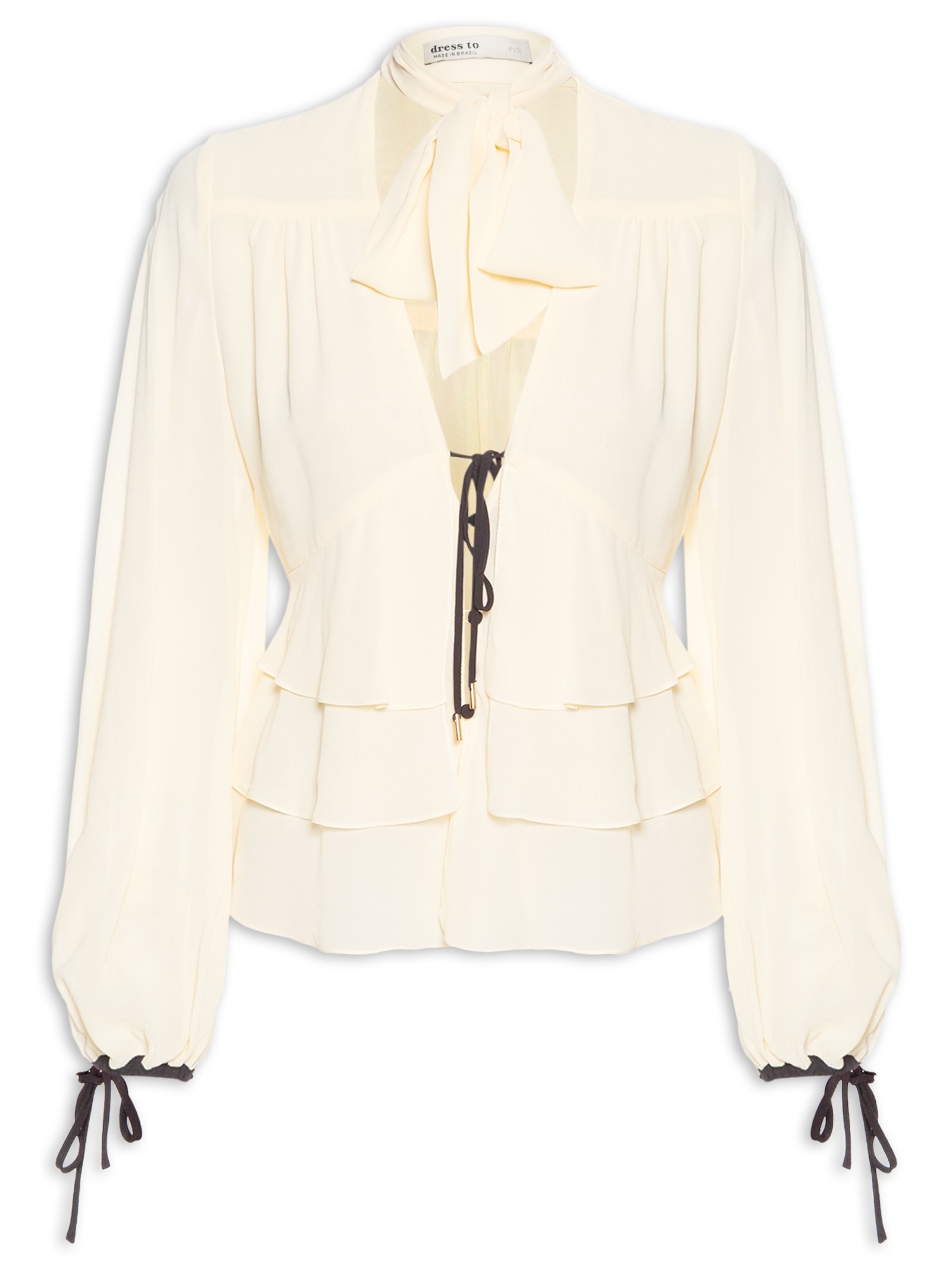 Blusa GGT com Babado na Barra Feminina – Amarelo Dress To