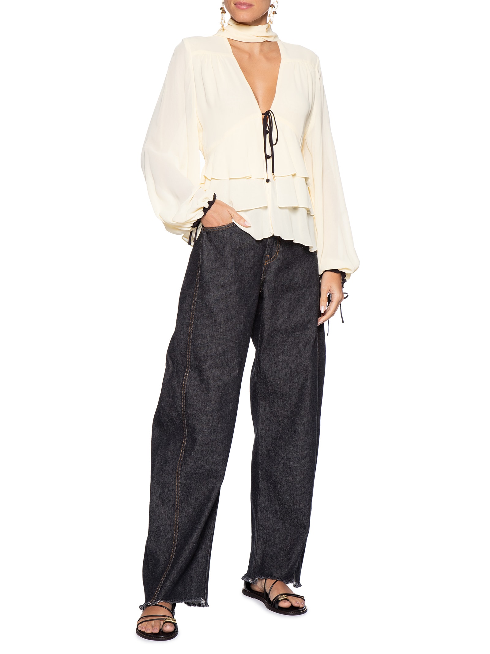 Blusa GGT com Babado na Barra Feminina – Amarelo Dress To