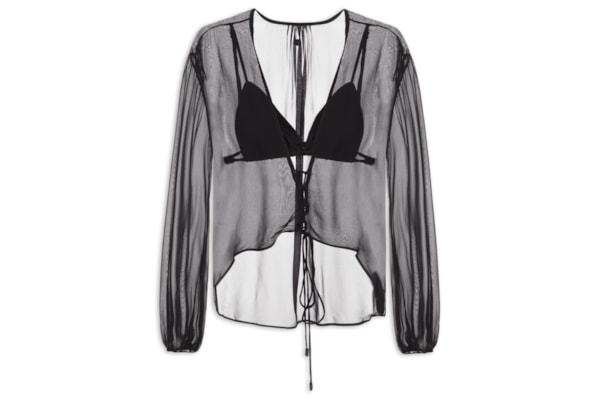 Blusa GGT Trançado Frente Feminina – Preto