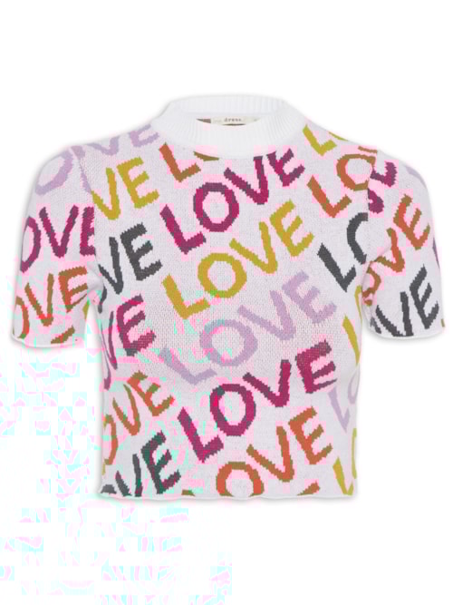 Blusa Jacquard Love – Off White