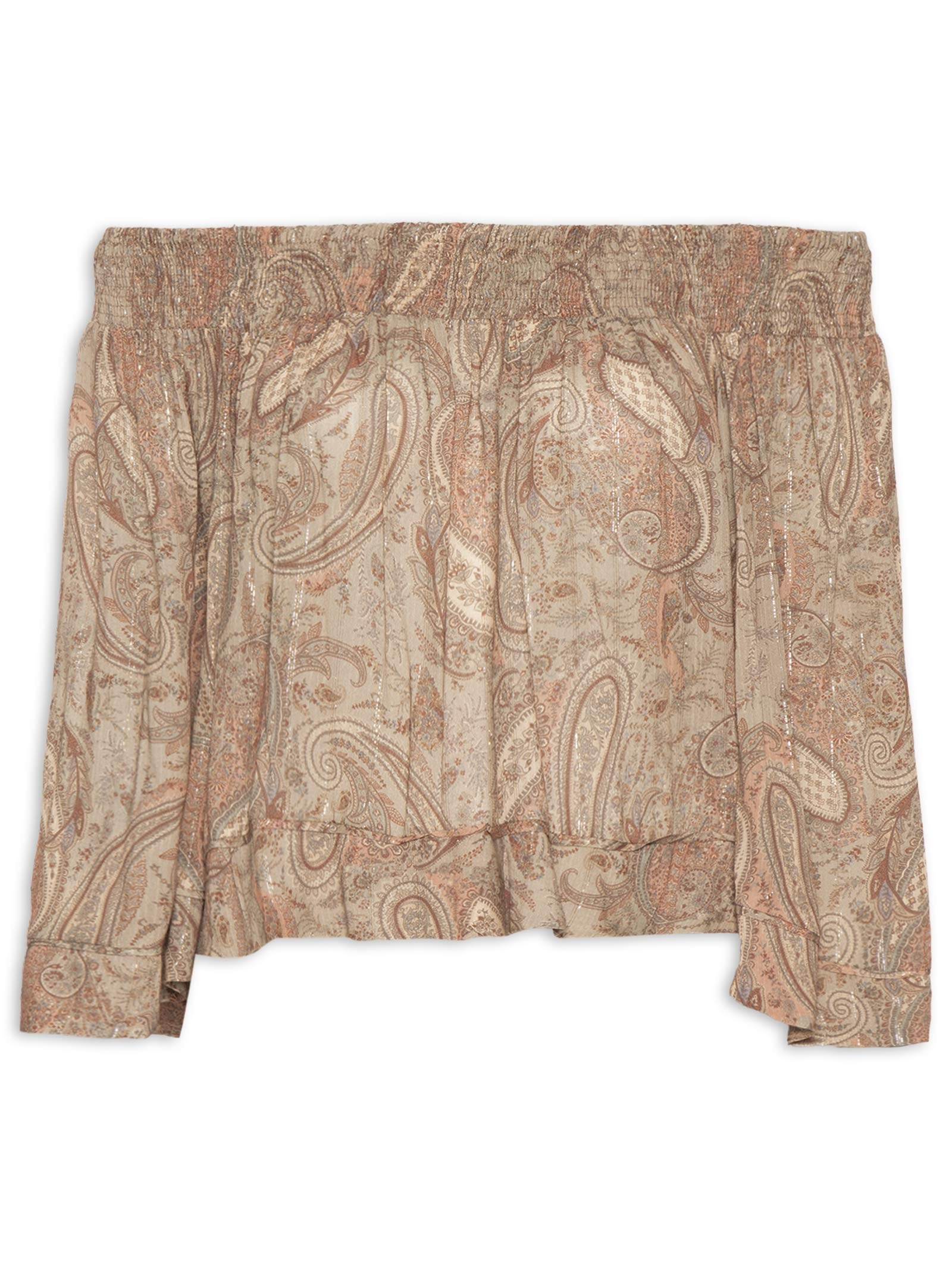 Blusa Lastex Estampa Folk Rosa Maria Filó