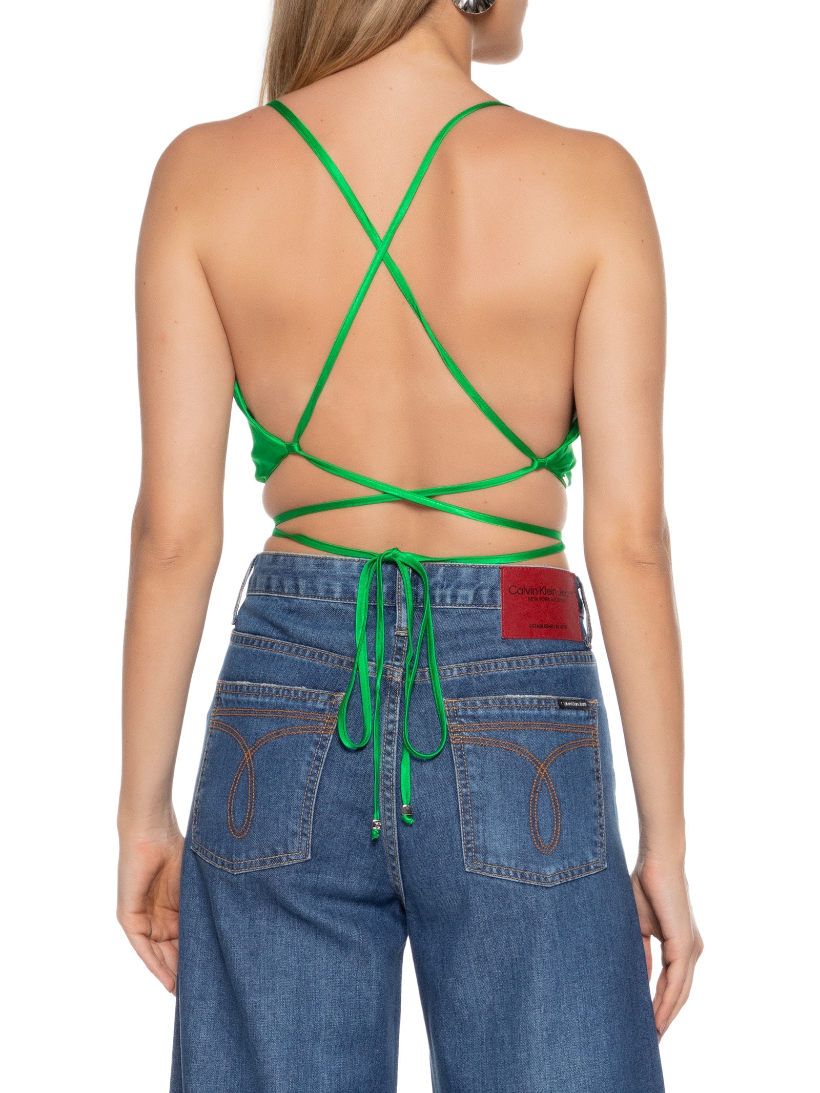 Blusa Lisa Cropped Verde Colcci