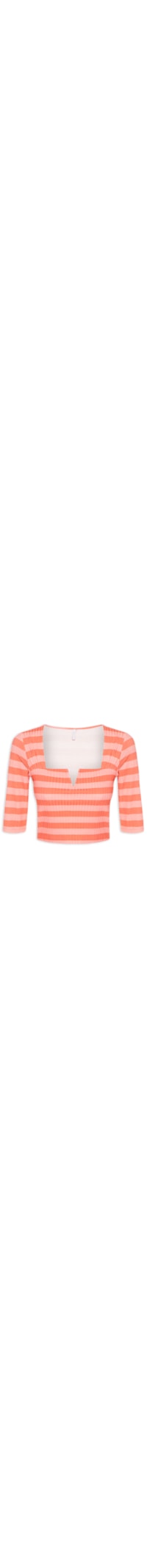 Blusa Malha Canelado Brooklyn - Laranja