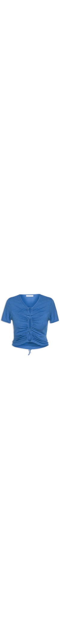 Blusa Malha Frente Roletê - Azul
