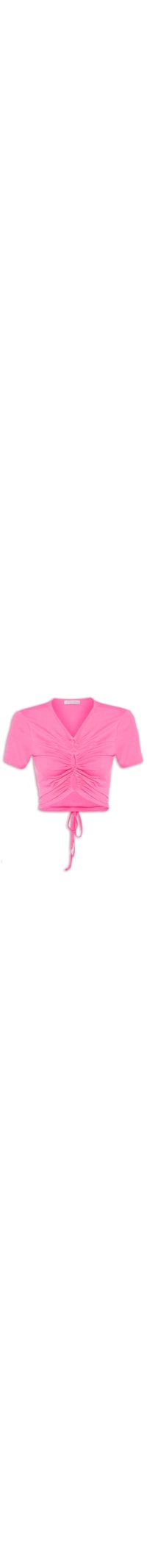 Blusa Malha Frente Roletê - Rosa