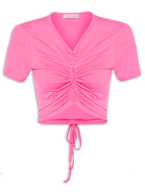 Blusa Malha Frente Roletê - Rosa