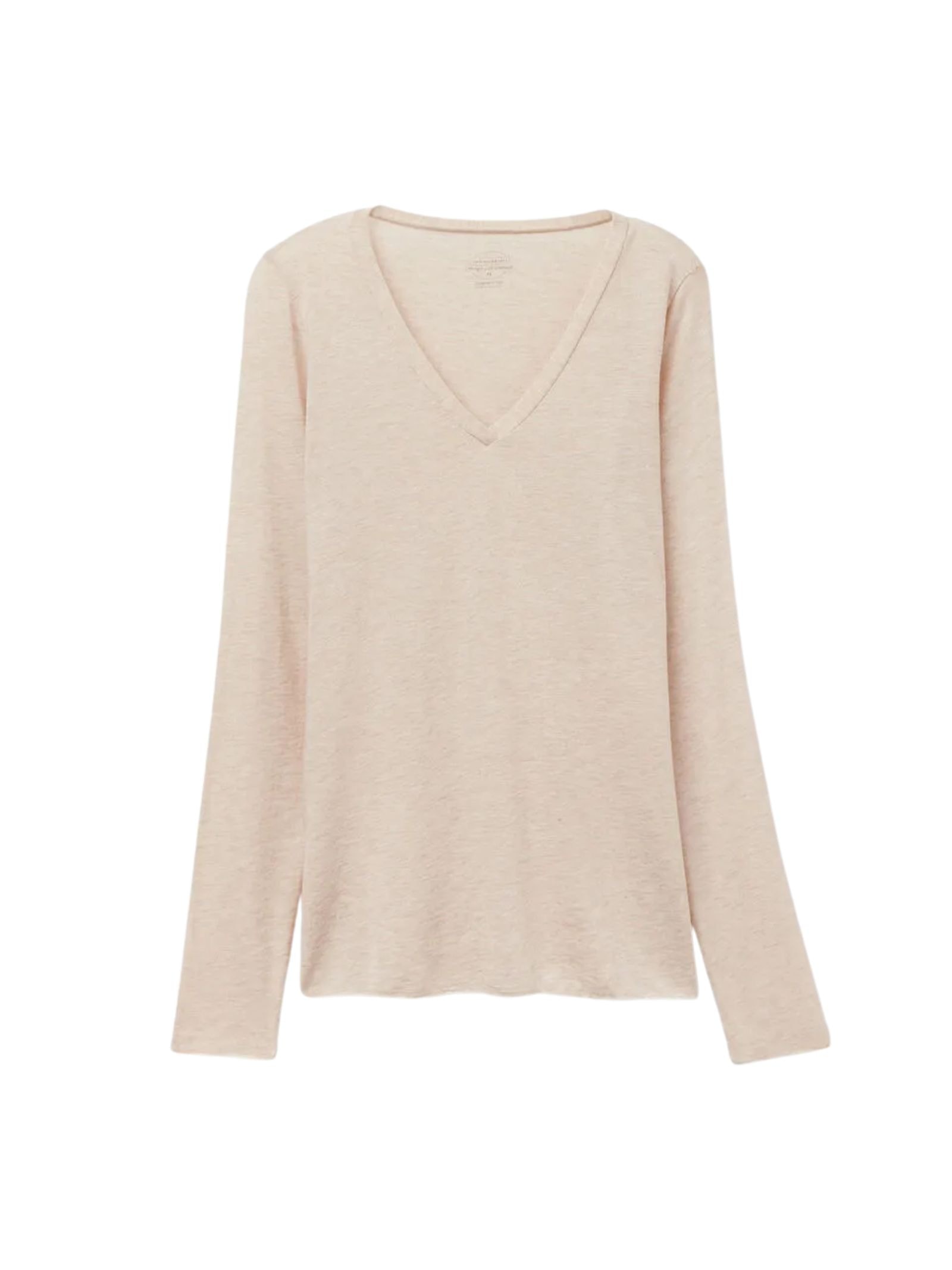 Blusa Manga Comprida Em Cashmere Com Decote Em v Bege Intimissimi