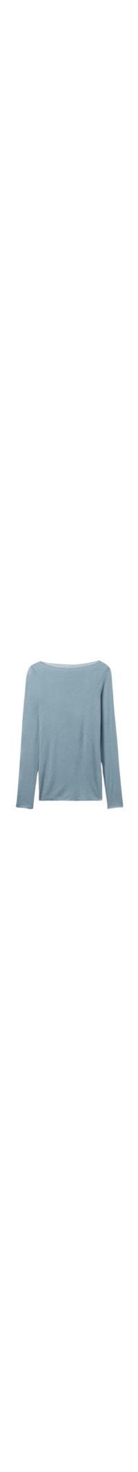 Blusa Manga Comprida Em Cashmere Ultraleve - Azul