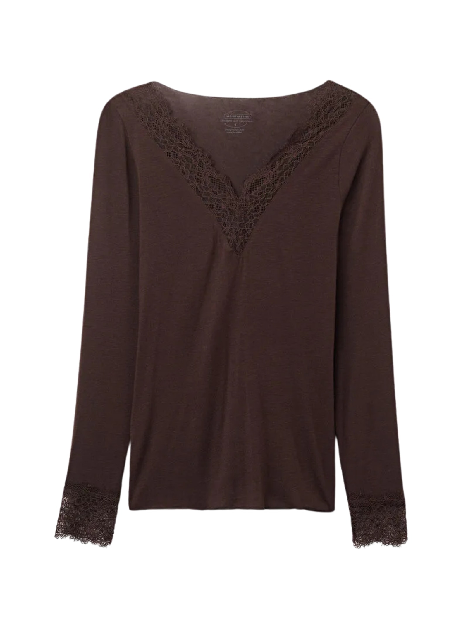 Blusa Manga Comprida Em Cashmere Ultraleve Marrom Intimissimi