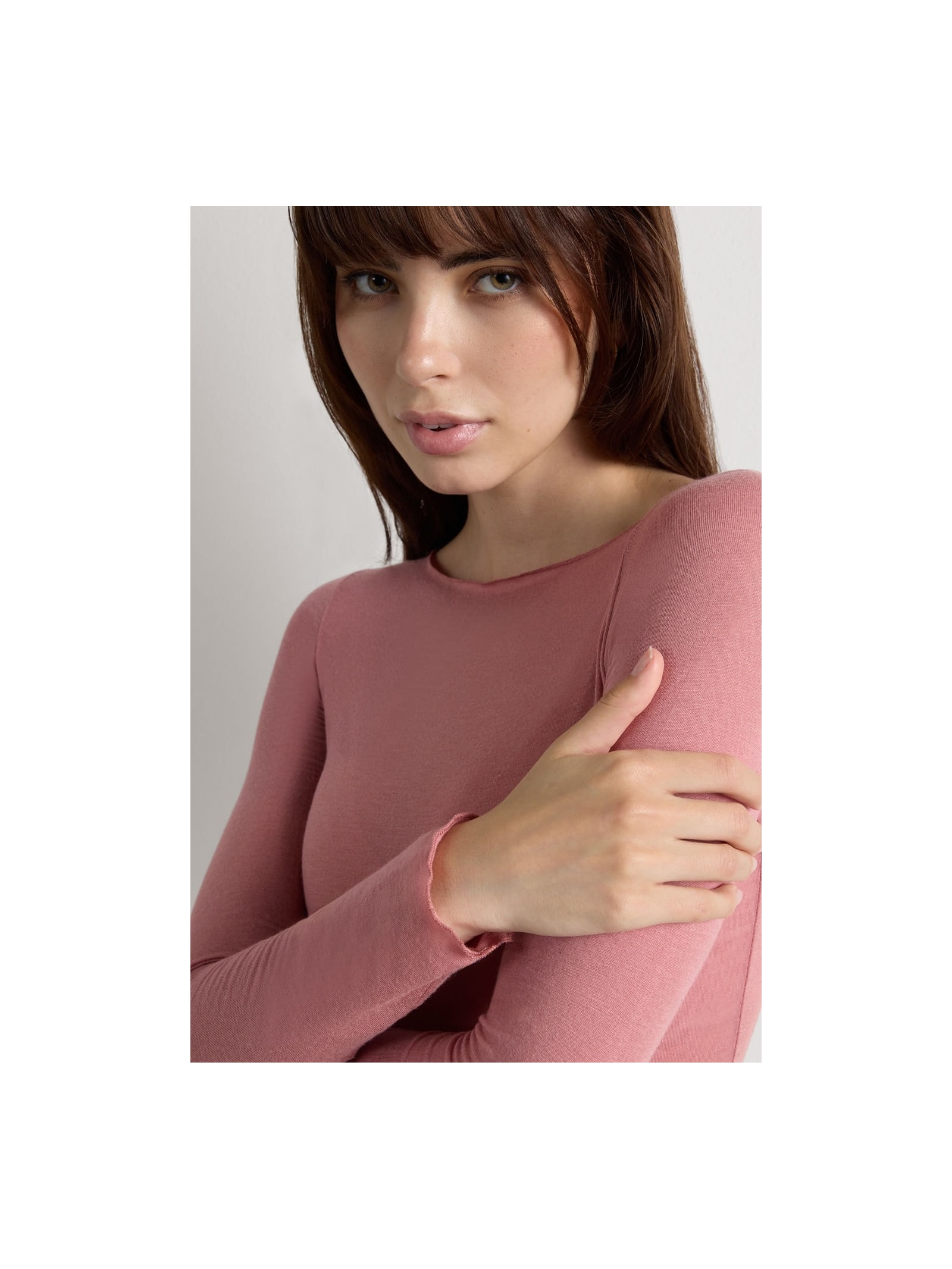 Blusa Manga Comprida Em Cashmere Ultraleve Rosa Intimissimi