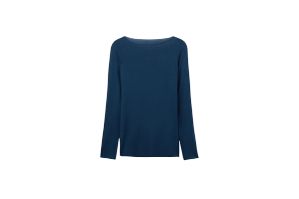 Blusa Manga Comprida Em Cashmere Ultralight - Azul
