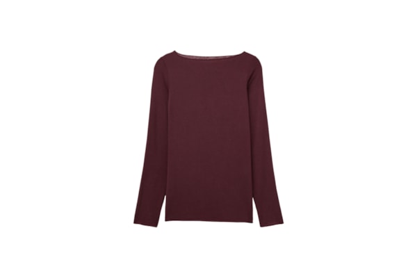 Blusa Manga Comprida Em Cashmere Ultralight - Bordô