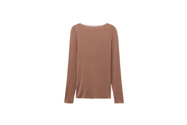 Blusa Manga Comprida Em Cashmere Ultralight - Marrom