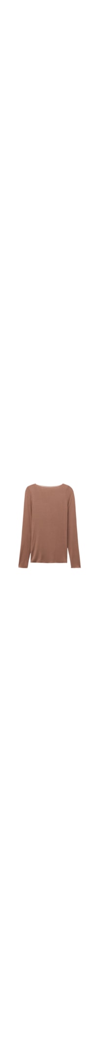 Blusa Manga Comprida Em Cashmere Ultralight - Marrom