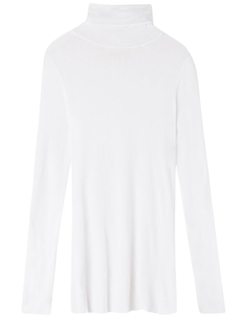 Blusa Manga Comprida Gola Alta Com Cashmere – Branco