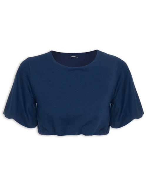 Blusa Manga Curta Balonê – Azul