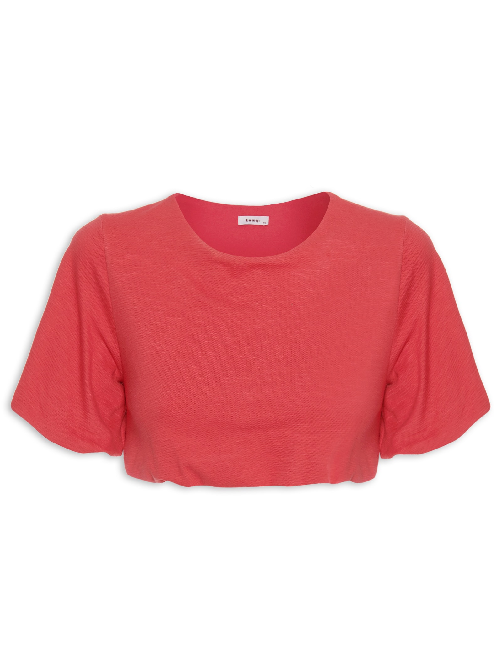 Blusa Manga Curta Balonê Vermelho Basiq