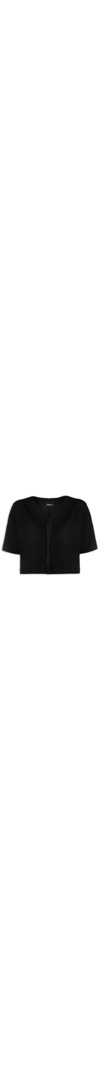 Blusa Manga Curta Texturizada - Preto