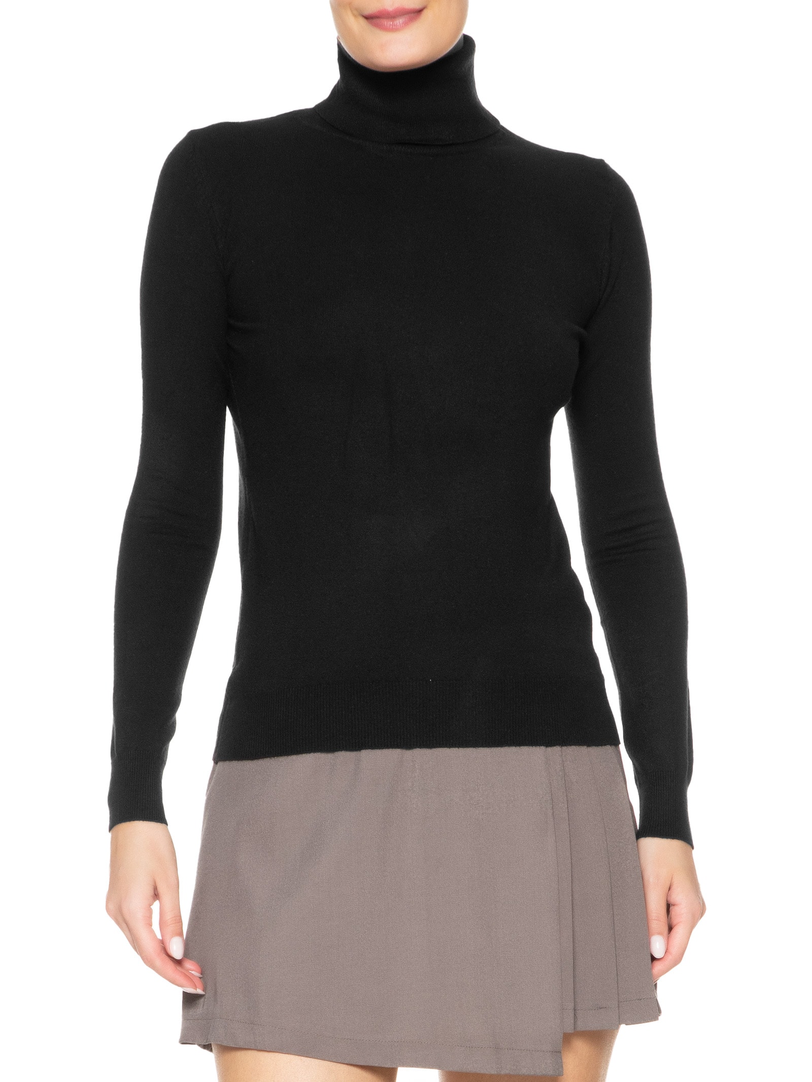 Blusa Manga Longa Blend Cashmere Preto Market 33