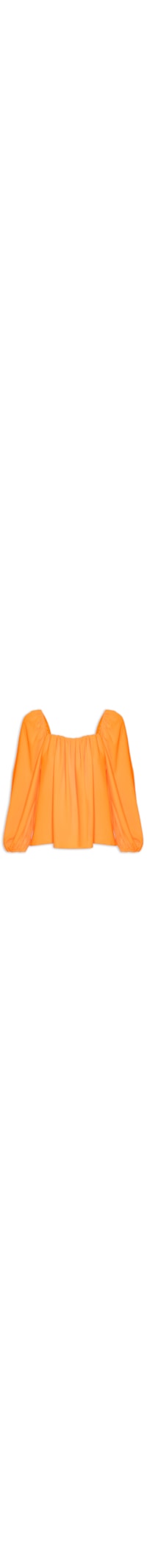 Blusa Manga Longa Decote Quadrado - Laranja