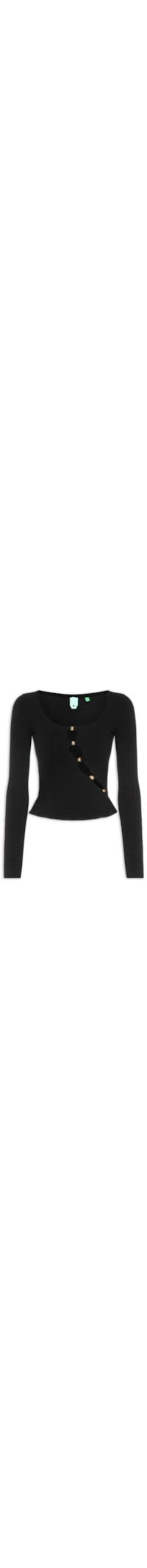 Blusa Manga Longa Detalhe Busto - Preto