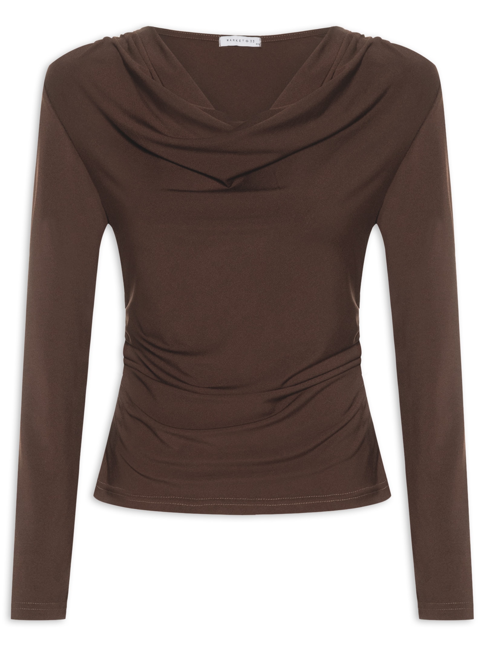 Blusa Manga Longa Feminina Degagê Marrom Market 33