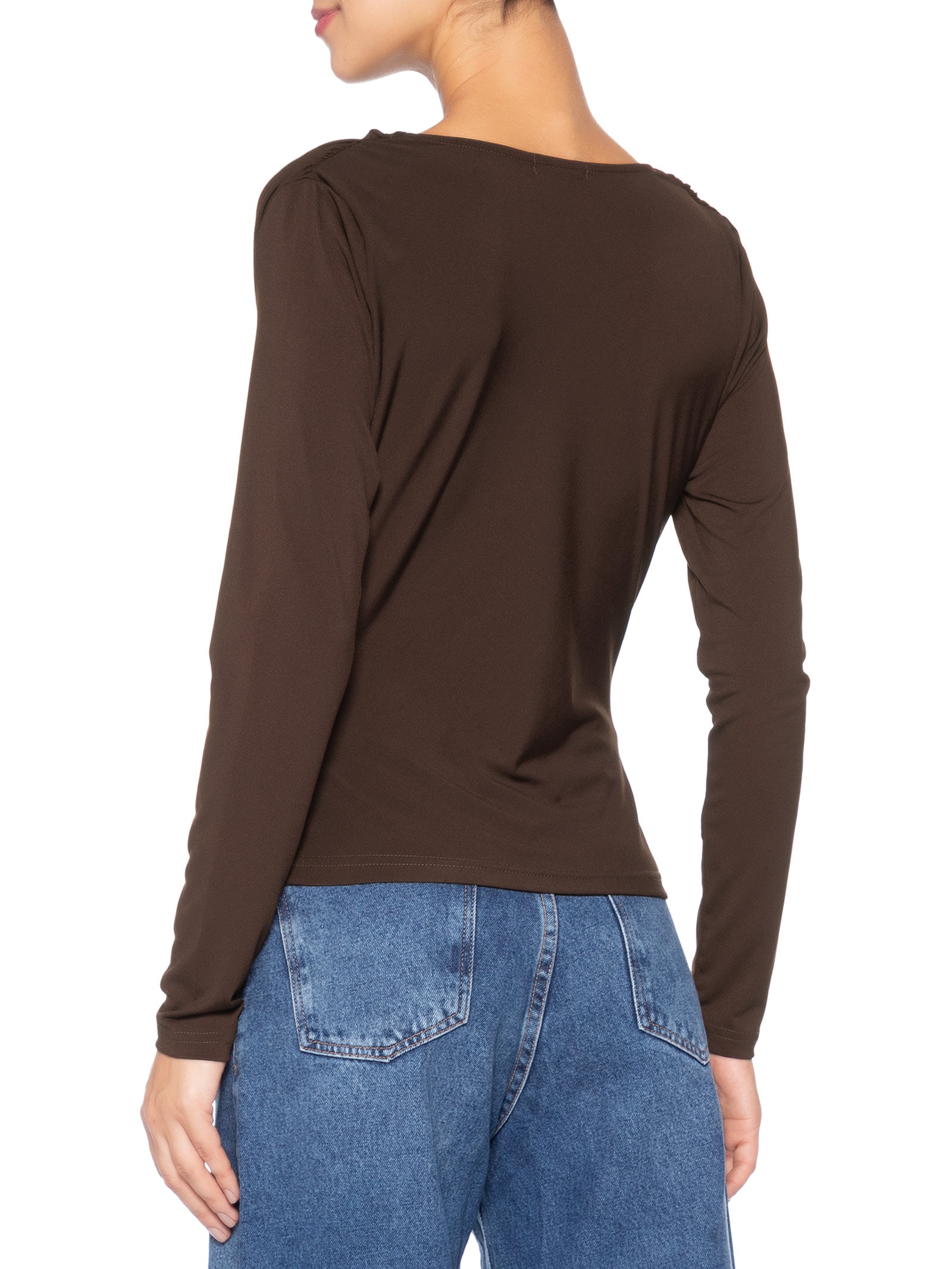 Blusa Manga Longa Feminina Degagê Marrom Market 33