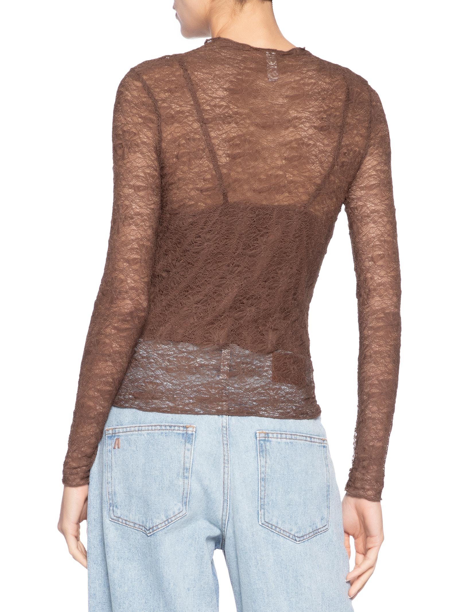 Blusa Manga Longa Feminina em Renda – Marrom Market 33
