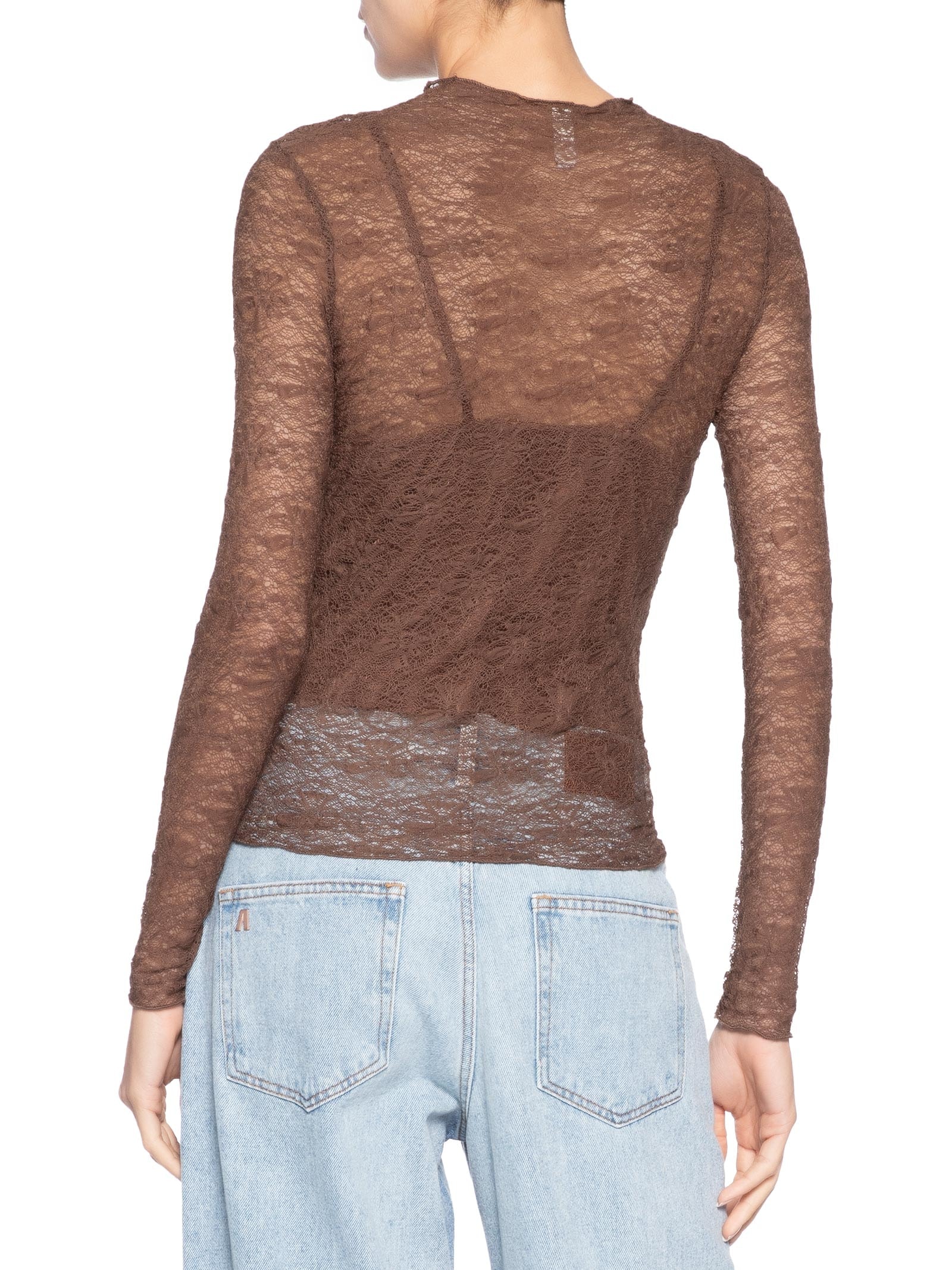 Blusa Manga Longa Feminina em Renda – Marrom Market 33