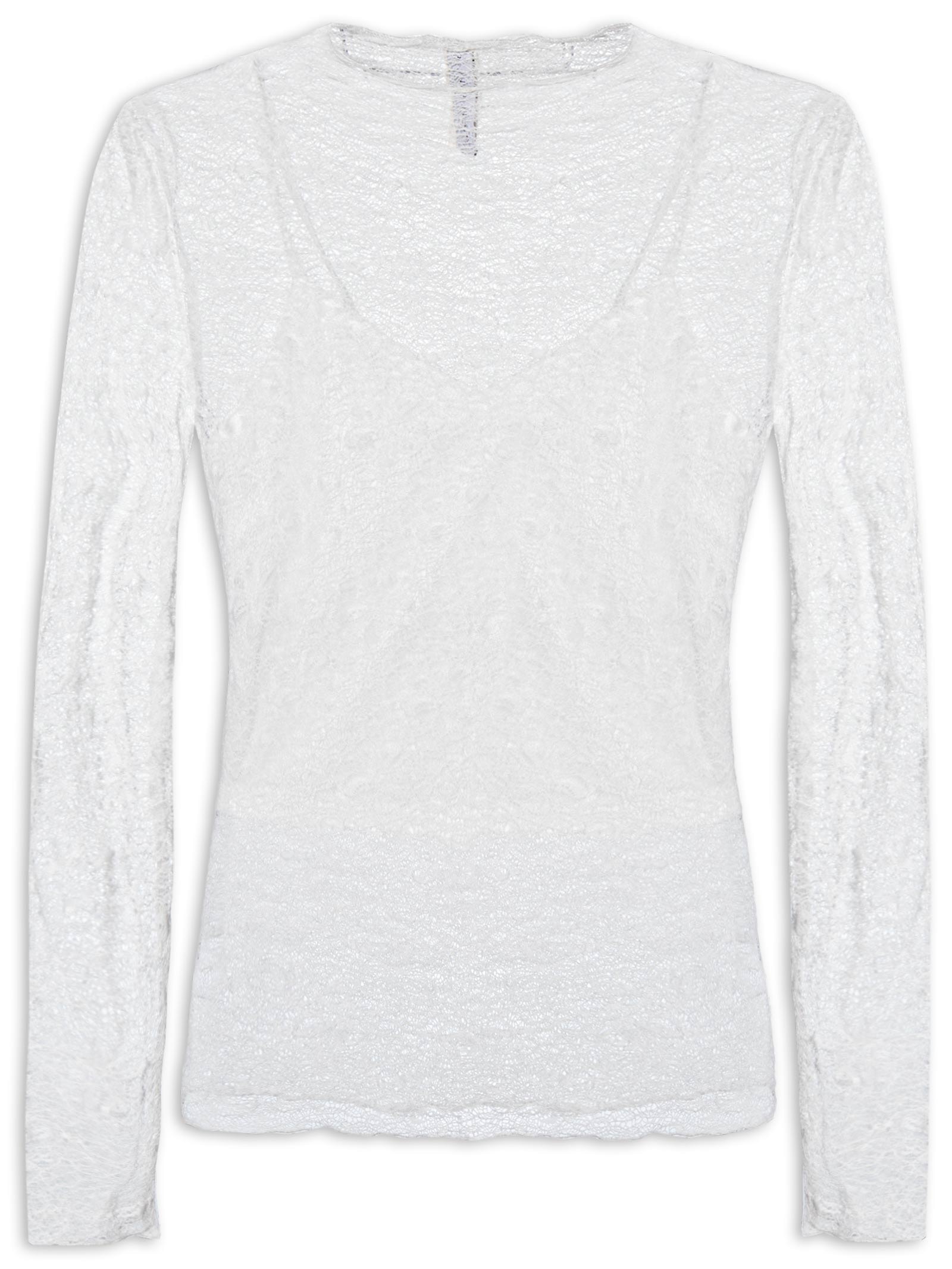 Blusa Manga Longa Feminina em Renda – Off White Market 33