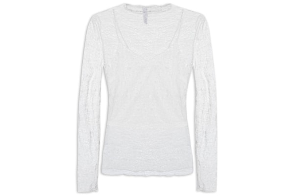 Blusa Manga Longa Feminina em Renda – Off White