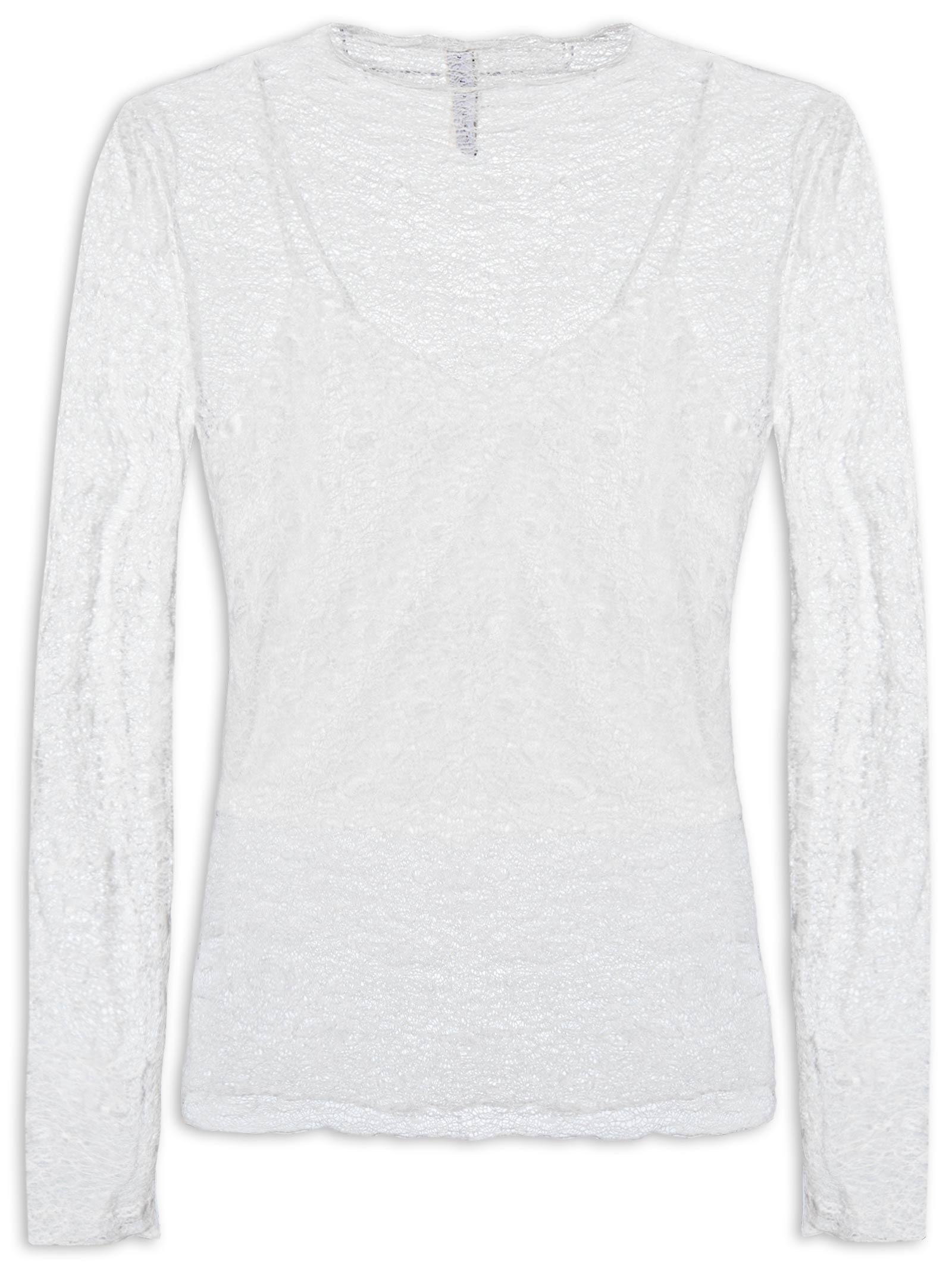 Blusa Manga Longa Feminina em Renda – Off White Market 33