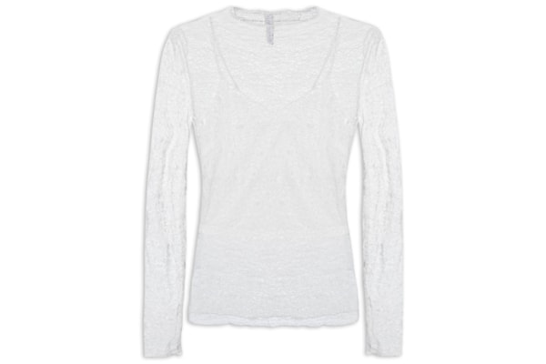 Blusa Manga Longa Feminina em Renda – Off White